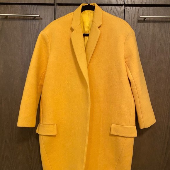 Celine Jackets & Blazers - Mustard Yellow Wool Crombie Coat Celine